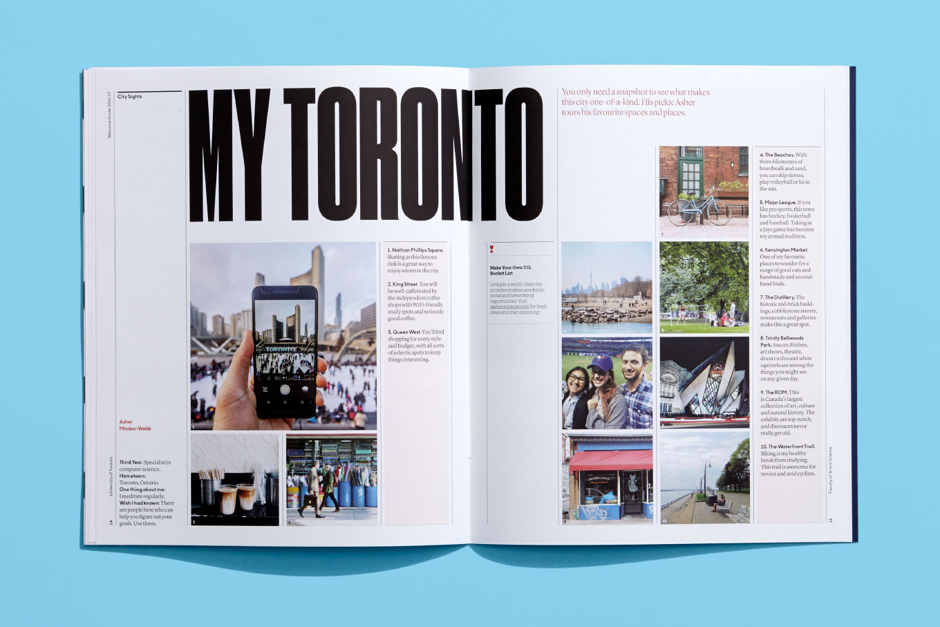 Spread of The Faculty of Arts & Science at University of Toronto viewbook