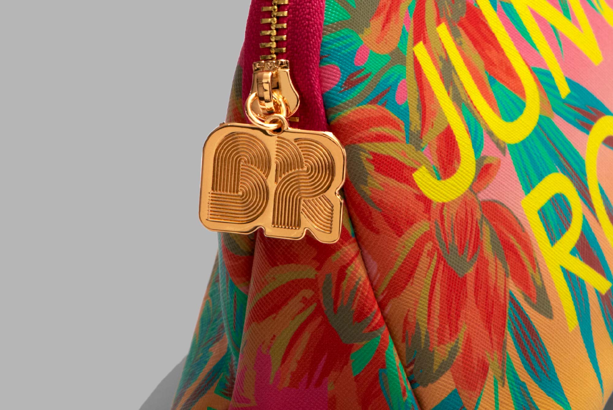 Make up bag with Bretman Rock branding and zip detail