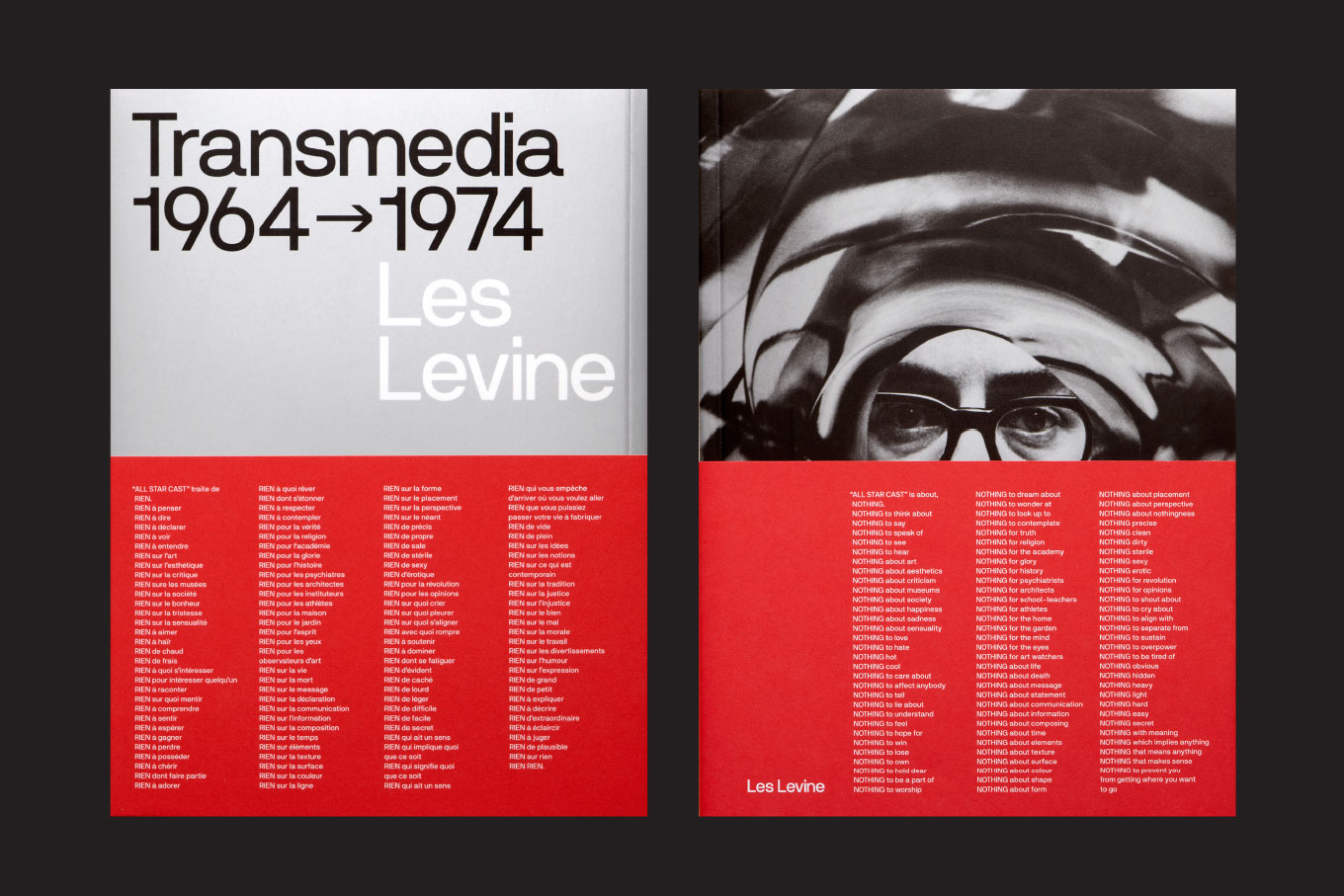 Layout of the front and back cover of the Les Levine book